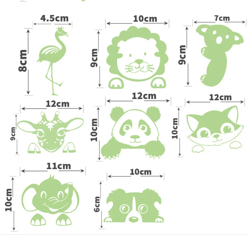 Green Fluorescent Fairy Moon Stars Kid Home Hint Decoration Toys Luminous Paint Cartoon Switch Wall Sticker Glow In The Dark Cat