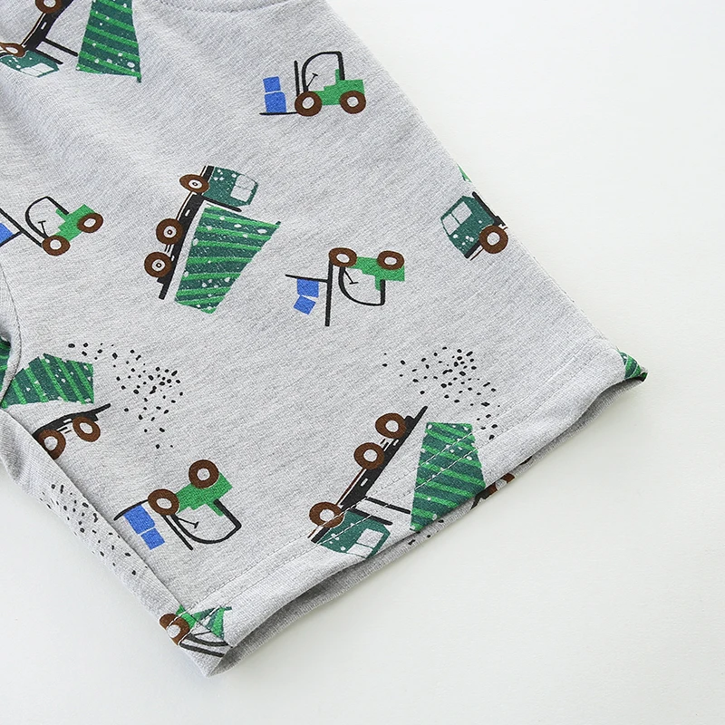 Summer Baby Boys Short Cartoon Excavators Trucks Pants Cotton Soft Comfort Children's Wear for Kids 2-7 years