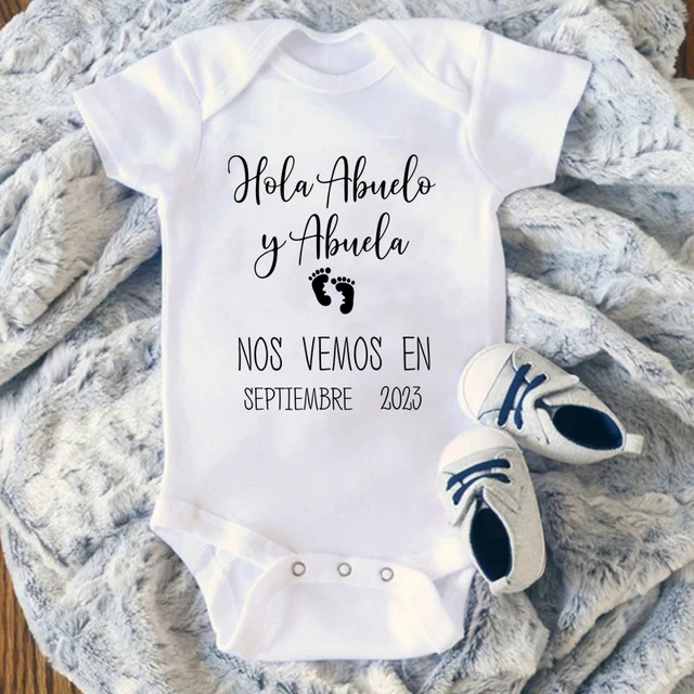 Funny Baby Announcement Onesie Vais a ser Abuelos Newborn Baby Bodysuits  Cotton Summer Boys Girls Romper Body Pregnancy Reveal - AliExpress