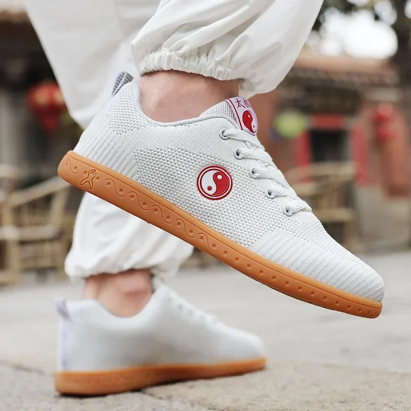 Spring Mesh Breathable Kung Fu Shoes Men Women TaiChi Martial Arts Shoes Comfortable Wear-Resisting Karate Taekwondo Sneakers