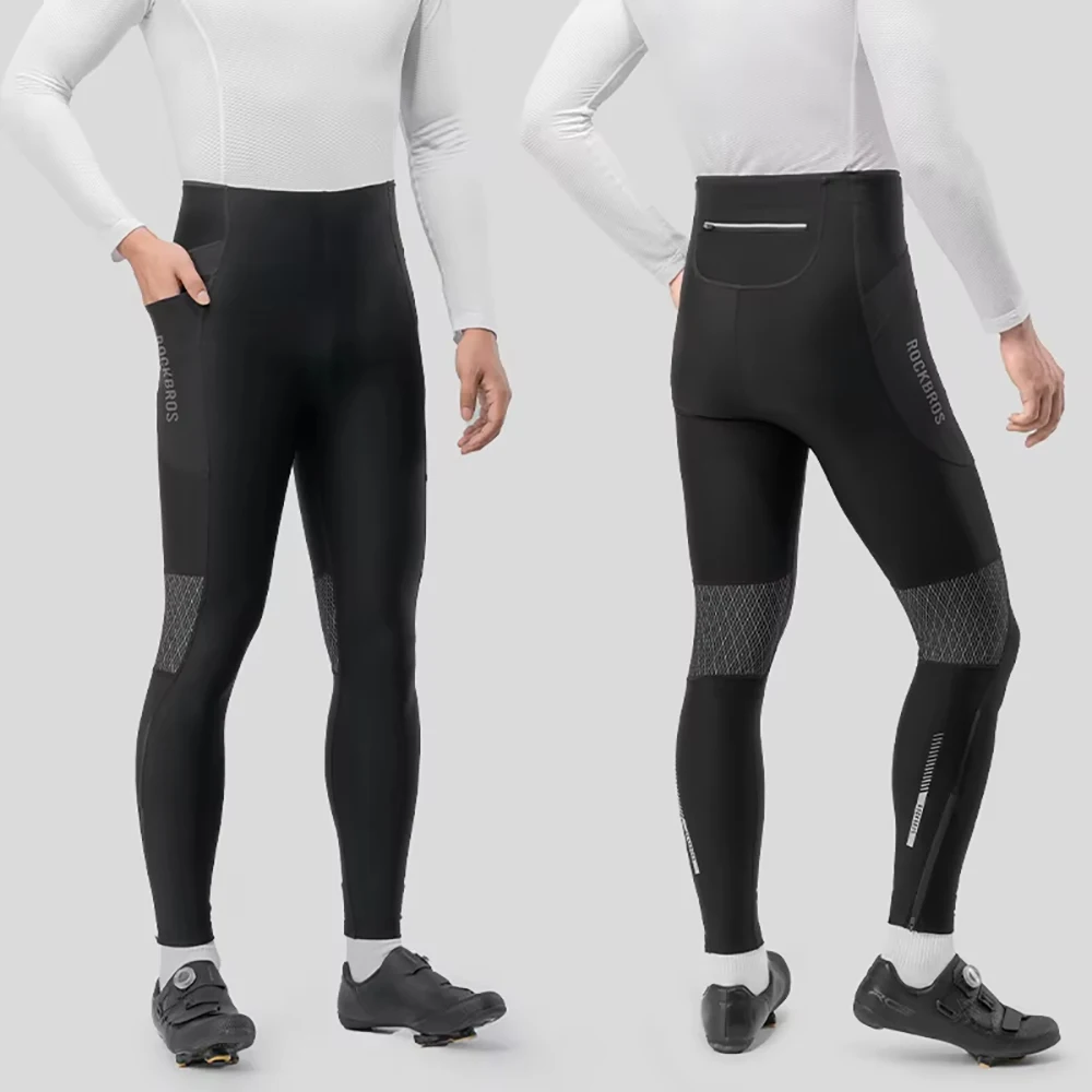 FZCSPEED Men's Cycling Pants Padded Windproof Warm Tights for Cycling Running Hiking Mountaineering Outdoor Sports