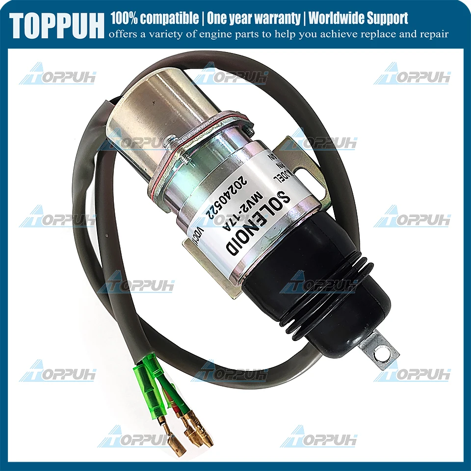 12V MV2-17A Heavy Duty Fuel Shutoff Solenoid Valve 1819100520 1-81910-052-0 Z1819100520 For Isuzu Engine Stop Solenoid