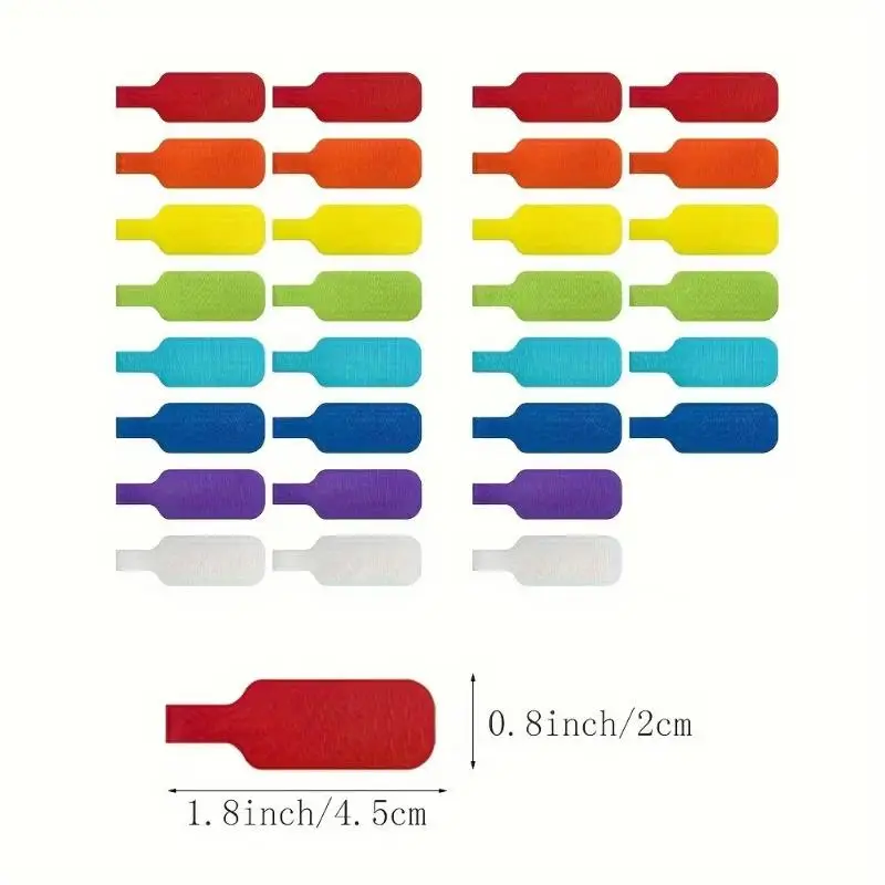 내구성이 뛰어난 컬러 케이블 타이 세트로 쉽게 정리하세요; 표시 가능한 표면 포함