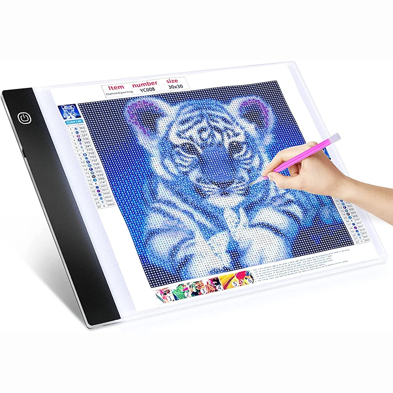 Pad Luminoso A Led A4 Per Pittura Diamante, Tavoletta Grafica Digitale Con Scheda Luminosa Alimentata Tramite Usb Per Tavolo Da Pittura Artistica Con 
