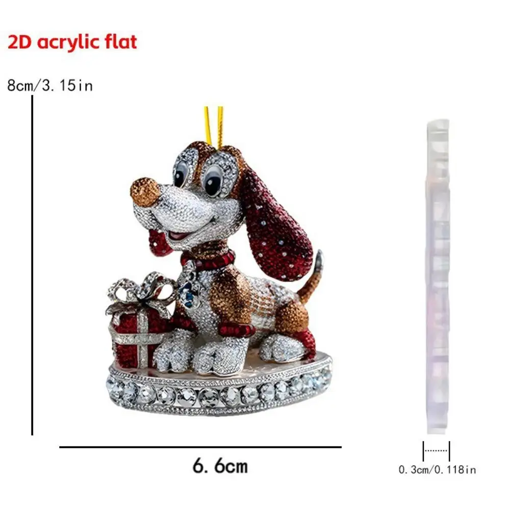 Acrylic Pet-Themed Christmas Tree Hanging Ornament - Festive 2D Design