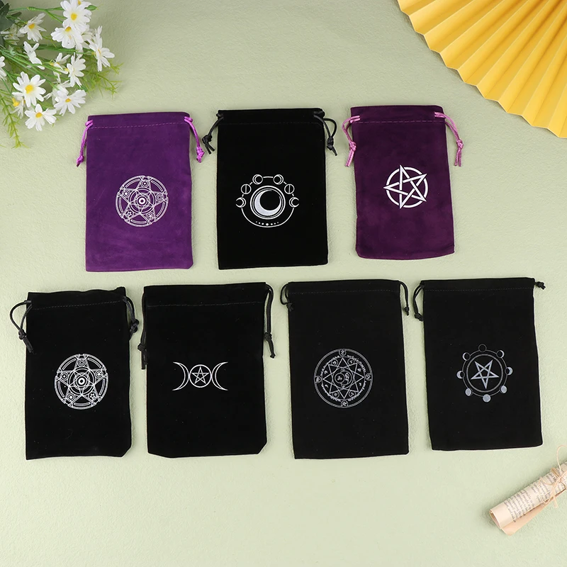 

1Pc Velvet Tarots Oracle Cards Storage Bag Runes Constellation Witch Divination Accessories Jewelry Dice Bag Drawstring Pouch