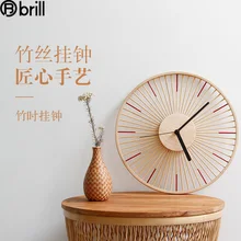 Holz Pastoralen Wanduhr Japanischen Holz Einfache Stille Wanduhr Garten Bambus Seide Holz Uhr Stumm Wand Montiert Ins Uhr 5