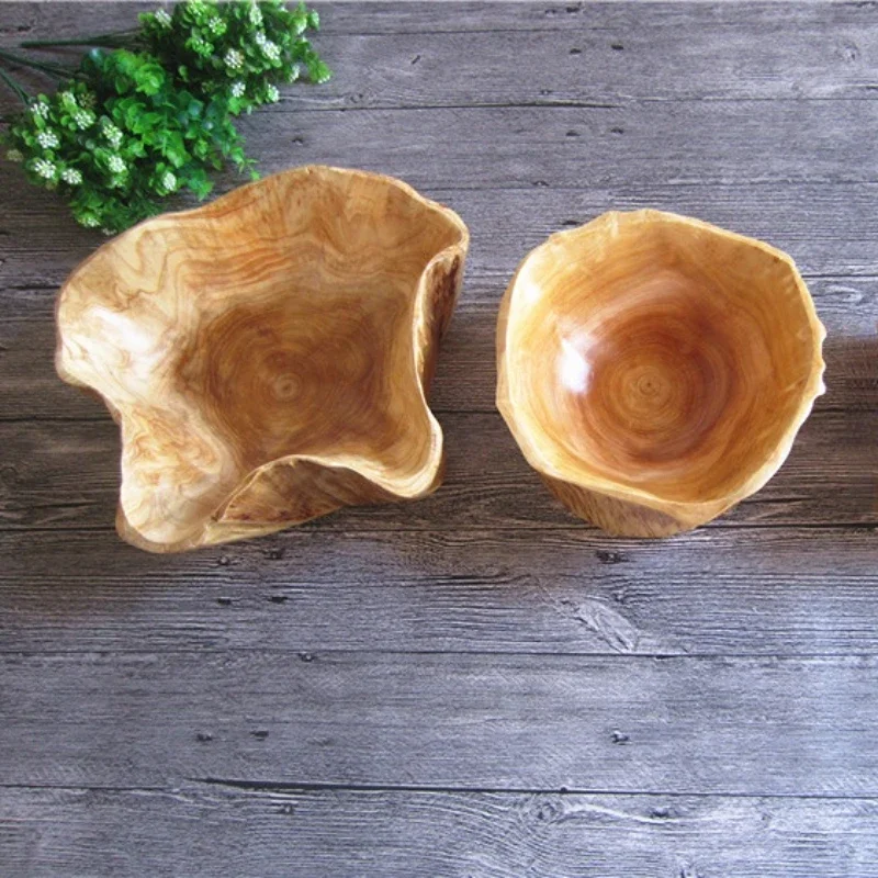 Handmade Natural Wood Fruit Tray, Wooden Bowl, Irregular Snack, Sushi Bread, Dessert, Candy Plate, Salad Trays, Home Decoration 4