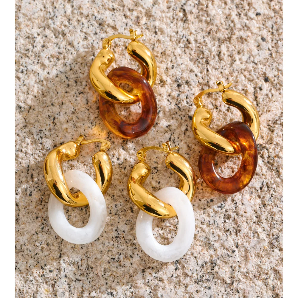 Yhpup Twisted Drop Hoop Earrings Women