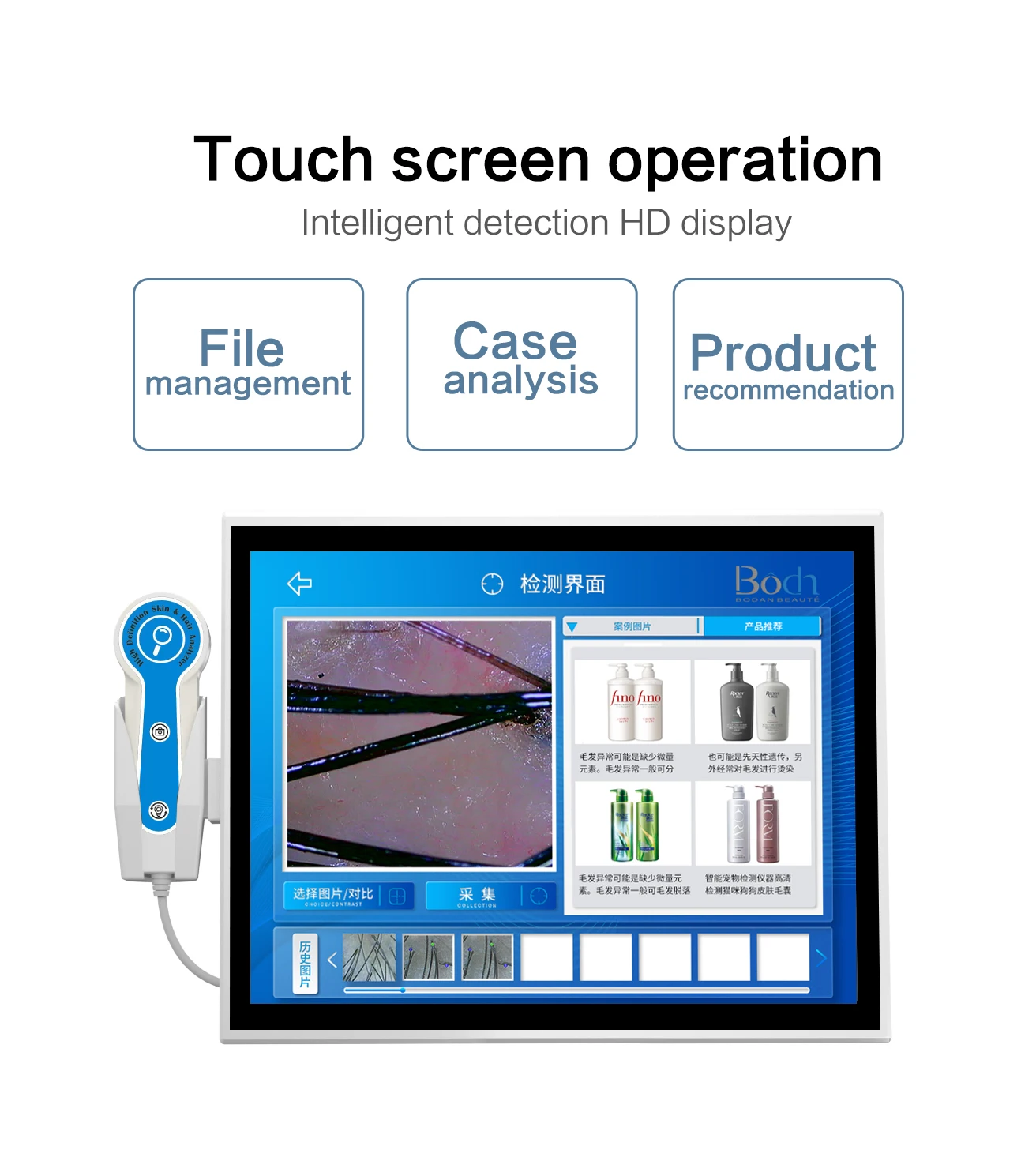 Professional Hd Hair Follicles Scalp Scanner Detector Hair Analyzer / Skin And Scalp Analysis Machine