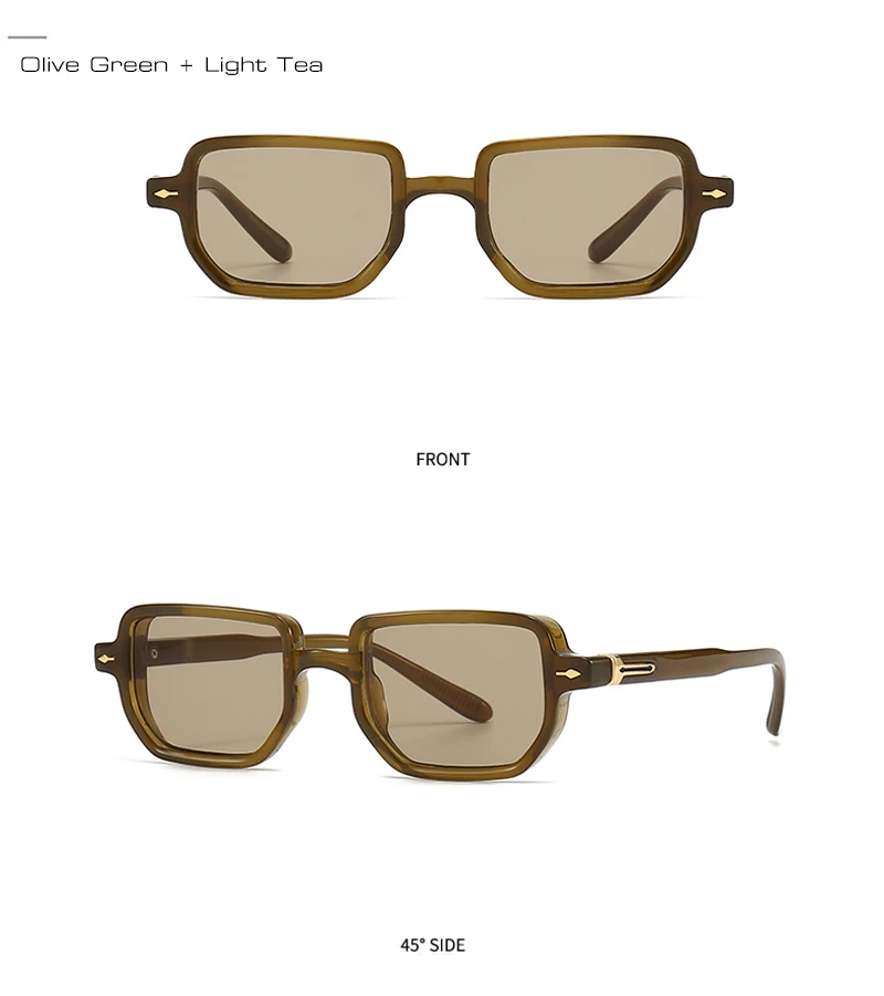 SHAUNA Ins Popular Fashion Rectangle Sunglasses Women Shades UV400 Retro Gradient Men Square Trending Rivets Sun Glasses_voghion.com
