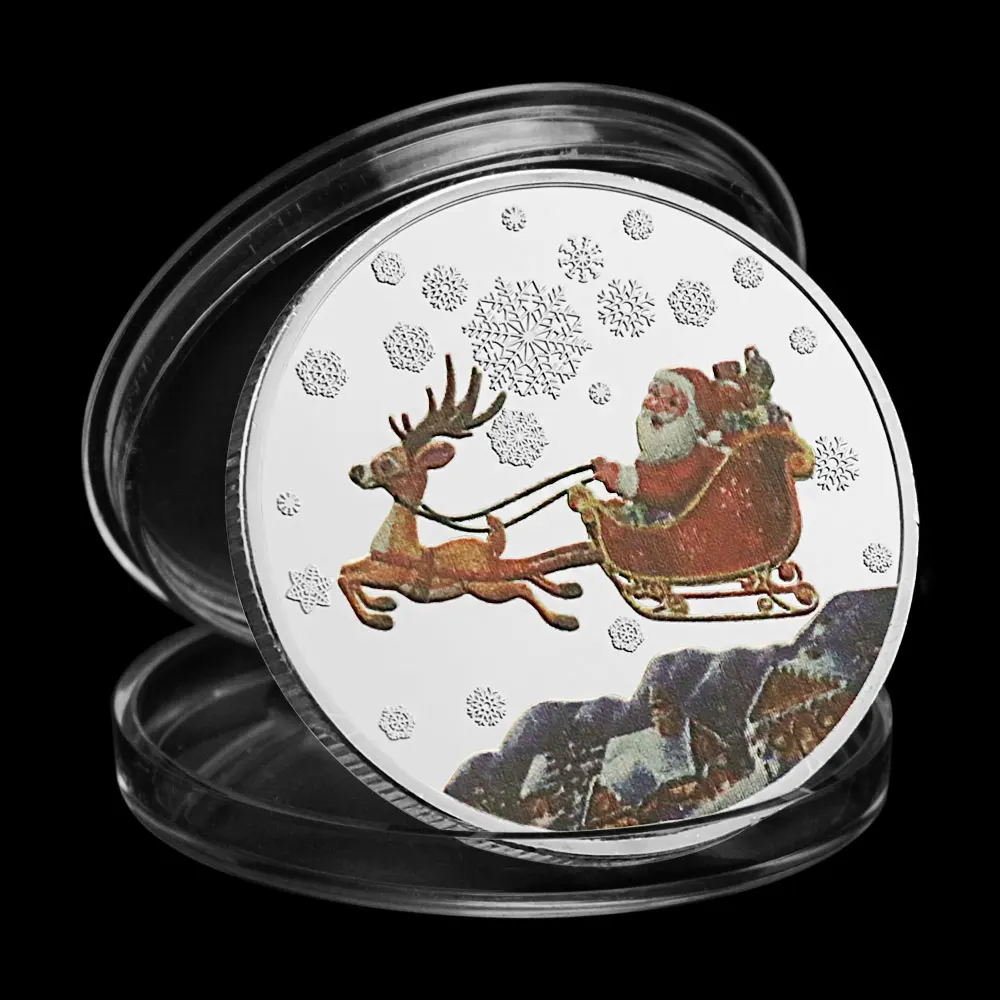 Merry Christmas Souvenir Coin Santa Claus Pattern Collectible Creative Gift Commemorative | Дом и сад