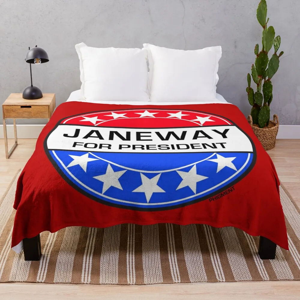 

JANEWAY FOR PRESIDENT Throw Blanket Soft Bed Blankets Nap Blanket