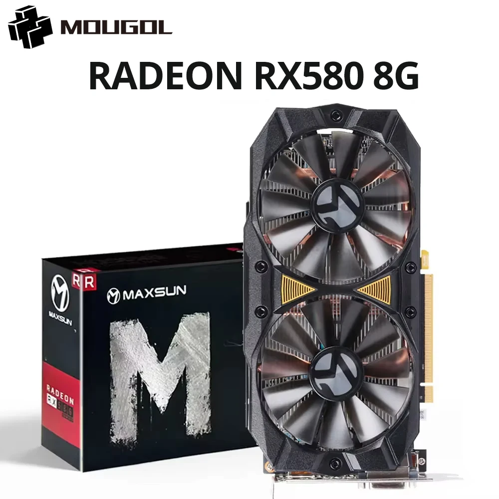 MOUGOL 完全な新しい AMD Radeon RX580 8G グラフィックスカード GDDR5