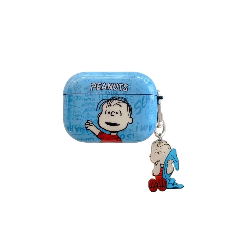 thumbnail image 1 of Bonita funda para auriculares con dibujos animados de Snoopy, Charlie Brown y Lucy para AirPods 1, 2, 3 Pro 2021, funda protectora IMD para auriculares inalámbricos Bluetooth, 1 of 5