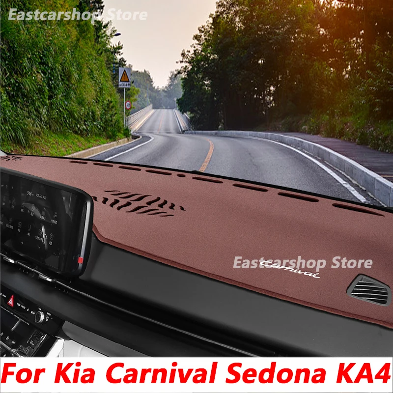 

Автомобильный фланелевый коврик для приборной панели для Kia Carnival Sedona KA4 2021 2022, защита от УФ-лучей, приборная панель, ковер, защитные аксессуар...
