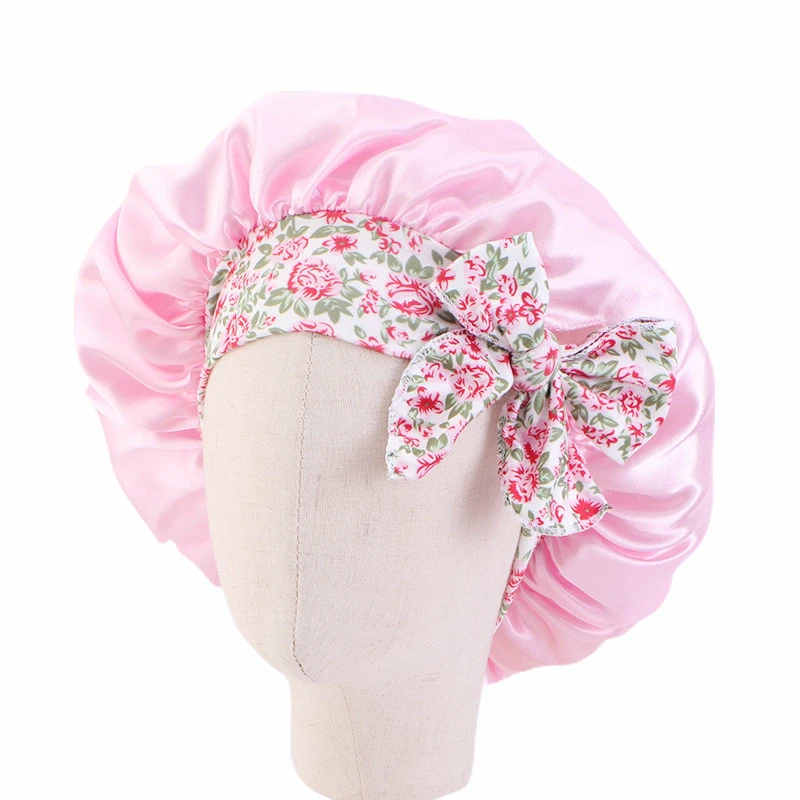 Bohemian Floral Turban Unisex Kids Adjuestable Bonnet Cap Night Sleeping  Hats Elastic Headwrap Bandanas Girls Hair Accessories woolen cap for men