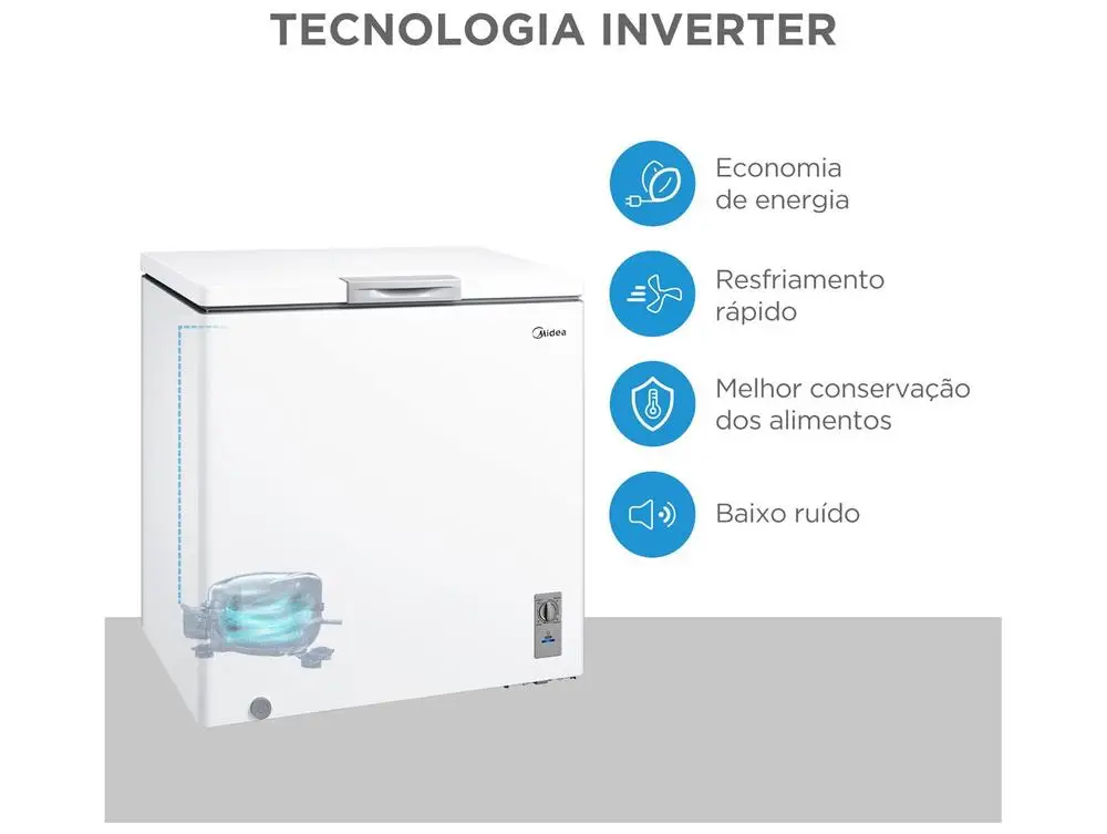 Freezer Horizontal Midea 1 Porta 198L MDRC280SFZ013 - Bivolt 3