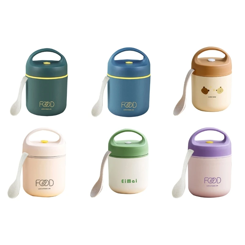 

448B сохранение тепла изолированная едой чашка для супа из нержавеющей стали с ложкой