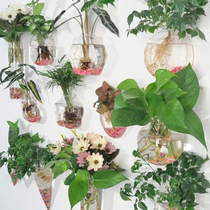 Wall Hanging Glass Flower Planter Vase Plant  Pot Terrarium Home Garden Decor 3