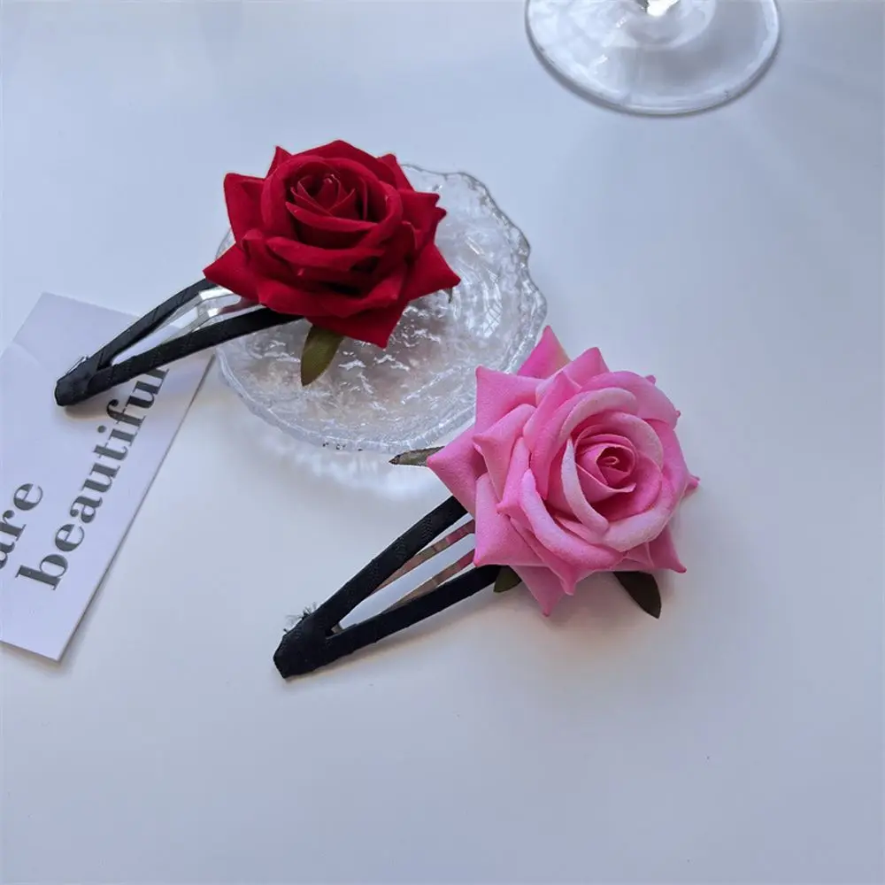 

Vintage Trendy Wedding Sweet Fairy Bridal Korean Style Hair Clip Rose Barrettes Headdress Girls Hairpin