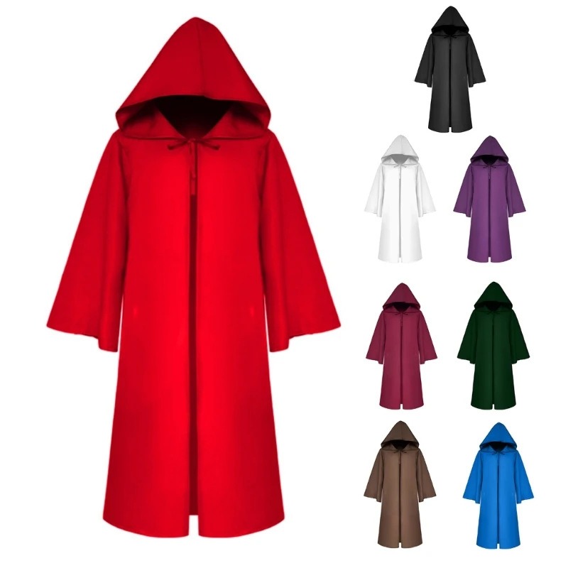 

8 Colors Wizard Witch Mantle Outfit Men Women Cloak Adults Vampires Robe Cosplays Costumes for Festival Party Wear