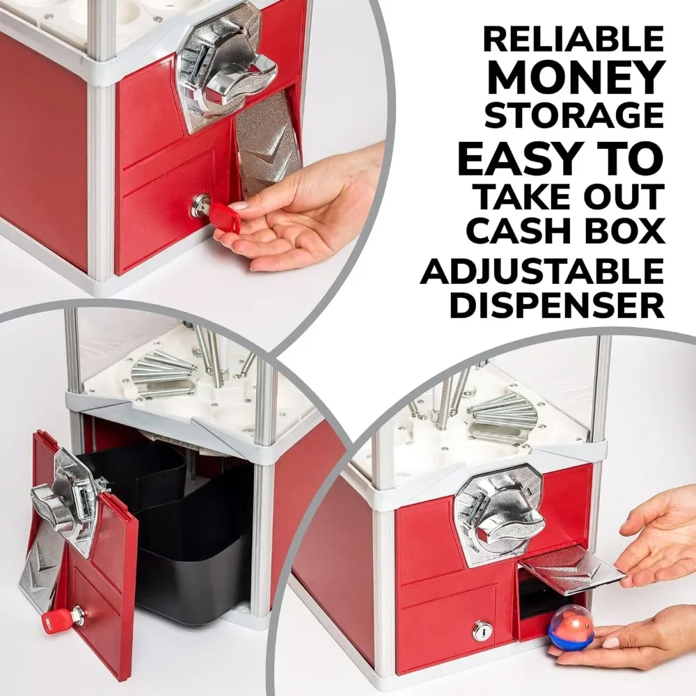Vending Machine 2 Inch Round Capsules Gumballs Bouncy Balls - Red 3