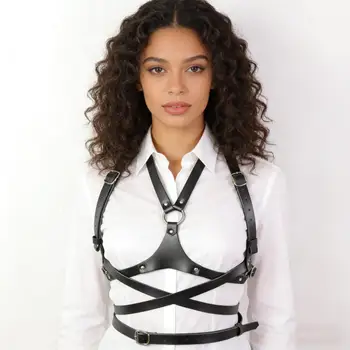 Cintura pettorale da donna, stile punk gotico con incrocio sulle spalle, cintura modellante per feste e abbigliamento casual