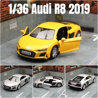 1/36 Audi R8 Coupe GT Spyder Toy Car Model RMZ City 3'' Diecast Super Sport Racing Miniature Pull Back Collection Gift Kid Boy 1