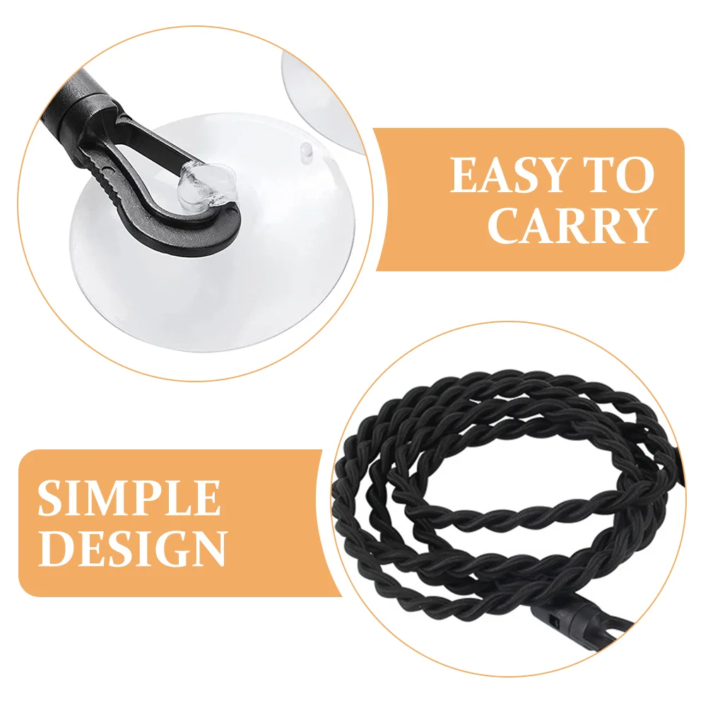 Clothes Drying Line Retractable Indoor Outdoor Clothesline Lanyards Camping Black Portable 3