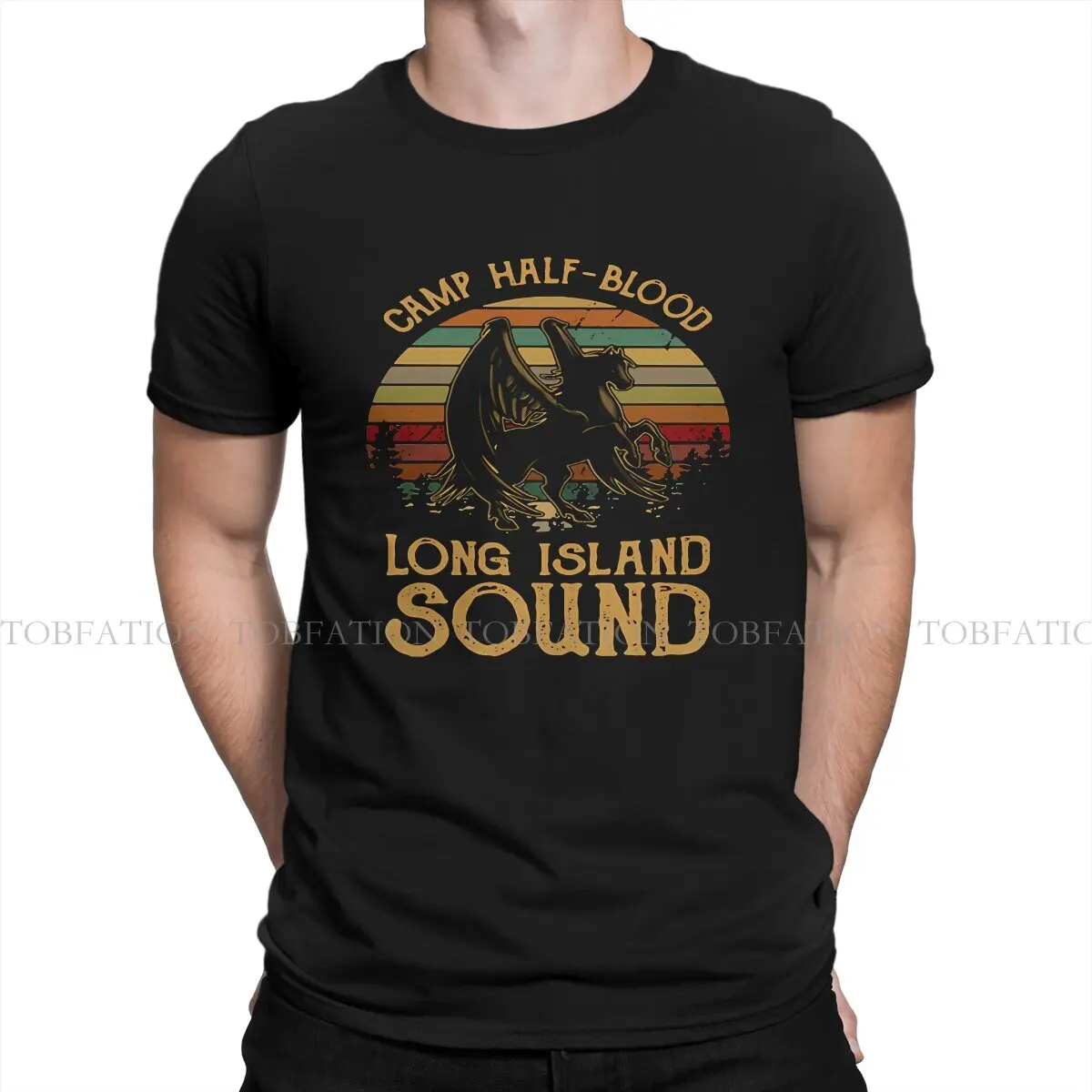 Vintage Bradley Jackson Camp Half Blood Island Sound Sunset Style Tshirt Bradley Jackson Comoda Maglietta Hip Hop Manica Corta