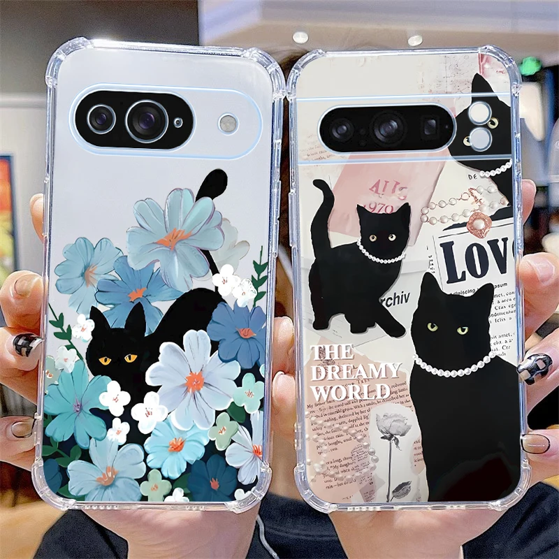 Cold Cat Design Transparent Phone Case
