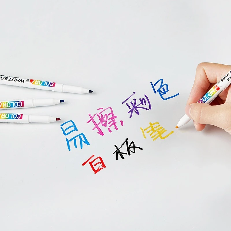 Marker Pens 12 Color Whiteboard Markers Pen Fine Tip Dry Erase Marker Pen Kids Graffiti Writing Drawing Office School Calendar Boards