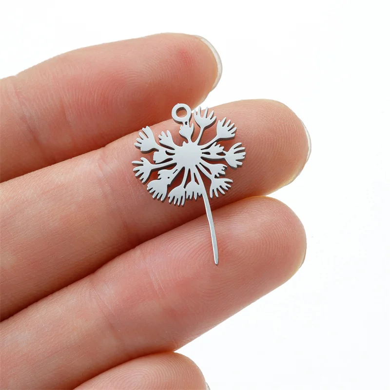 5 Teile/los Pflanze Löwenzahn Anhänger Charme Zu Machen Schmuck Mädchen Schmuckstück Diy Edelstahl Anhänger Charms Armband Ohrringe – Detail 4