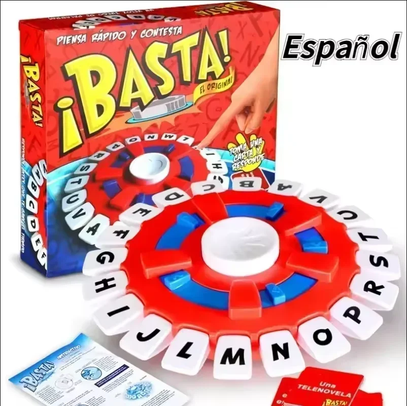 Basta Spanish Tapple Word Game English Tapple Games Version Quick Thinking Letter Pressing Board Games Gifts