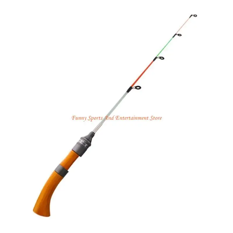 C4DE 59 Abnehmbare Eis Angelrute 2 Abschnitt FRP Mini Angelrute Holzgriff Kinder Angelrute Tackle-Tool – Detail 10