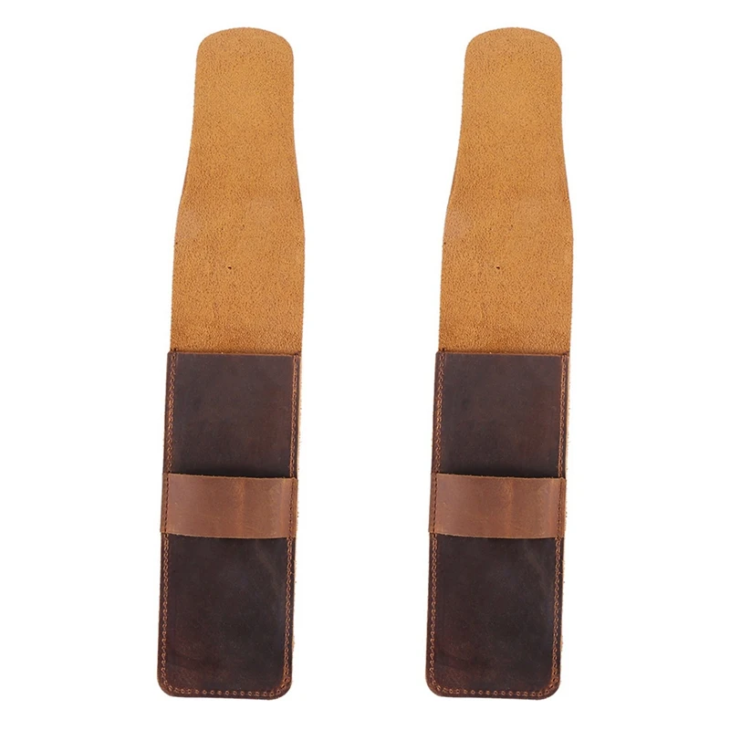 

2X Handmade Leather Pencil Storage Bag Cowhide Fountain Pen Case Holder Vintage Retro Accessories For Travel Journal A
