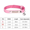 1 Pc Pet Cat Collar Personalized Antiloss Diy Custom Adjustable Leather Cat Collar With Bell Kitten Collar S/M/L Pet Accessories 4