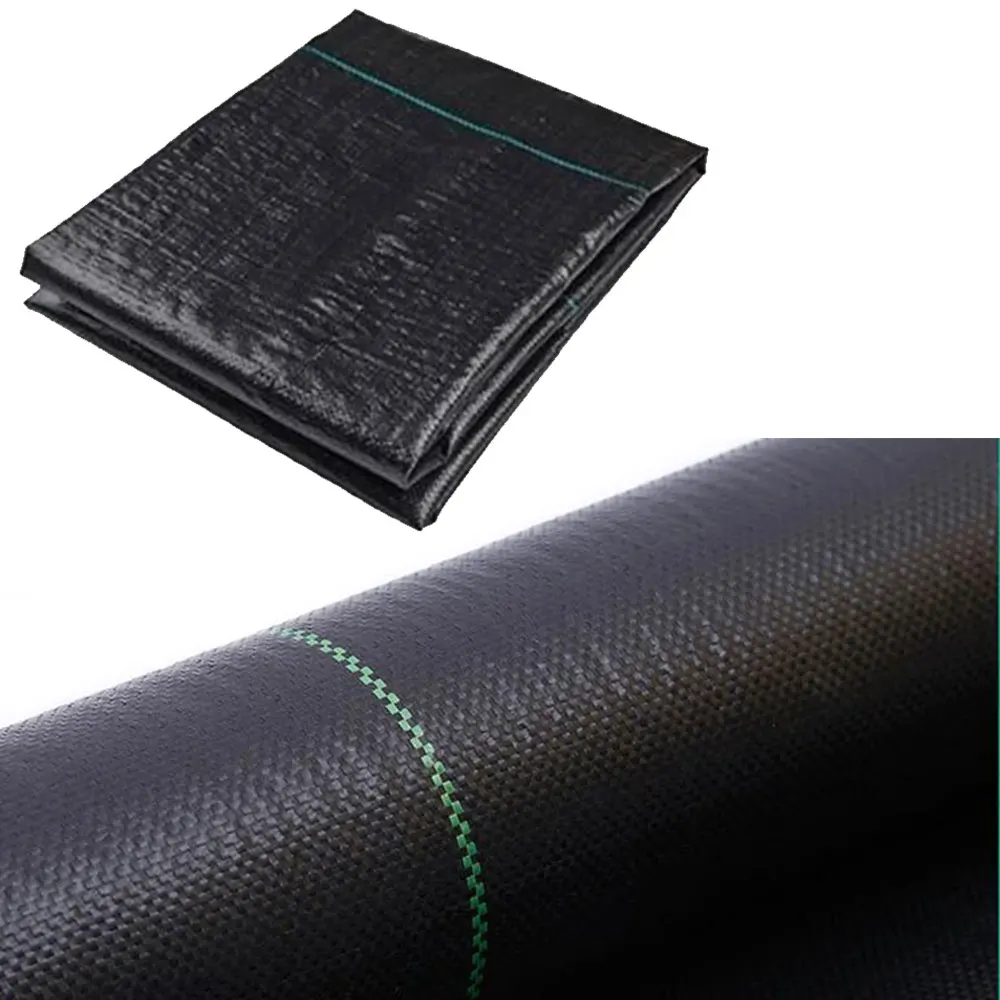 

19.6in x16.4ft Weed Barrier Landscape Fabric Black Woven Sheet UV Tear Resistant Ground Cover Gardening Mat for Driveway Control