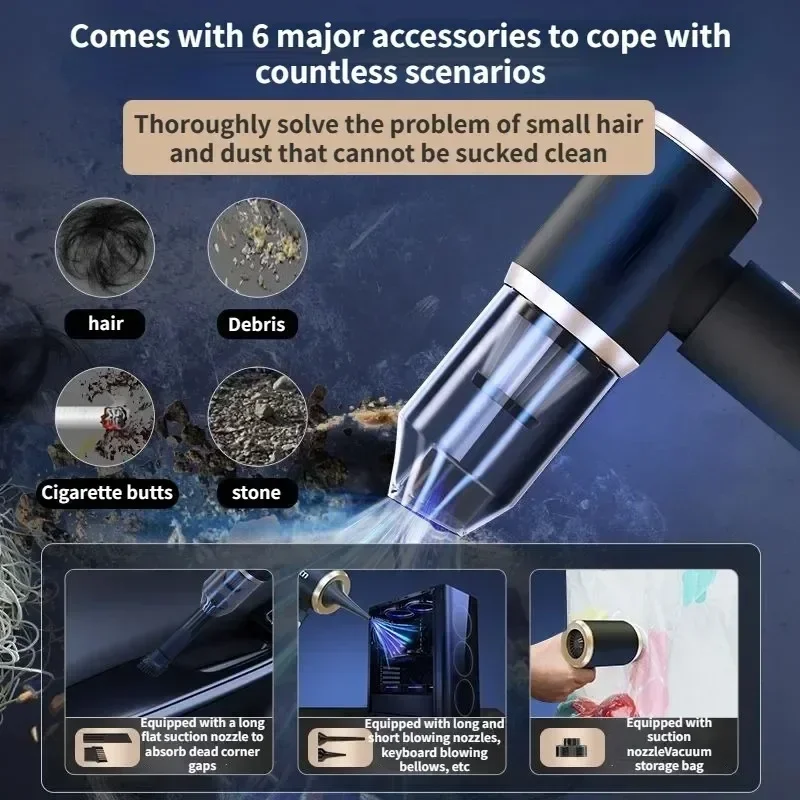 Strong Suction Car Vacuum Cleaner 4 IN 1 Wireless Hand Held Cleaner handheld vacuum cleaner wireless vacuum cleaner portable vacuum cleaner for Car Powerful Mini Cleaning Machine Home Appliance