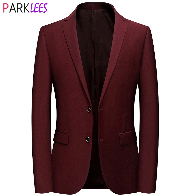 Wine Red Formal Business Dress Blazer Jacket 2023 Spring New Slim Fit