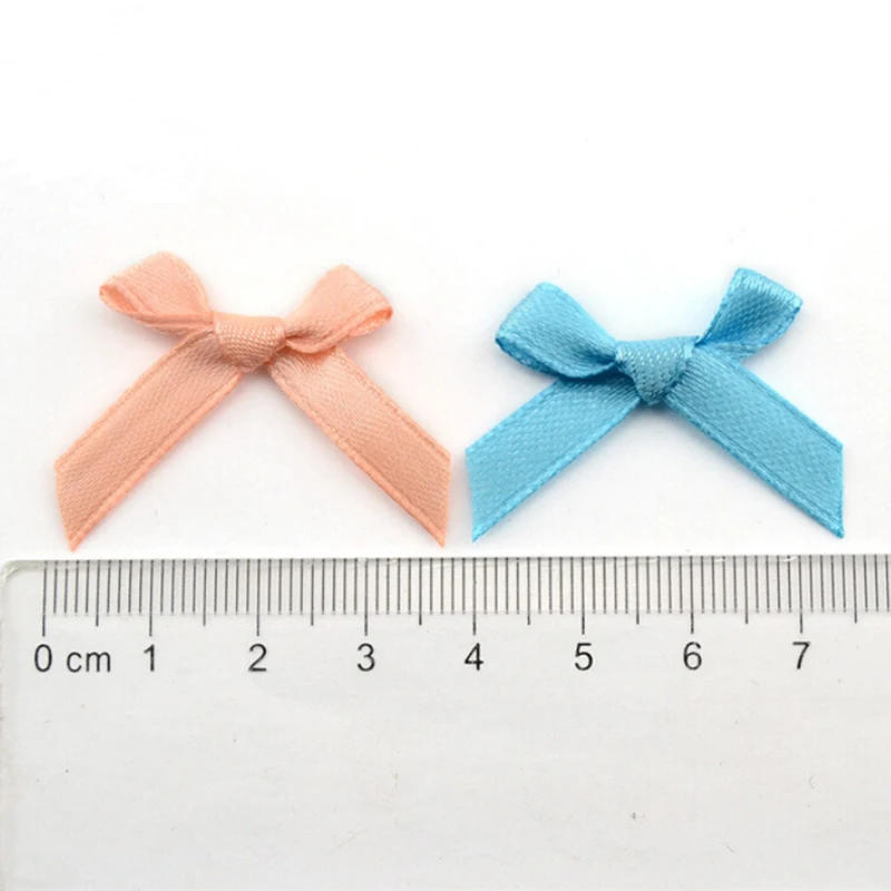 Satin Ribbons 500pcs DIY Small Polyester Satin ribbon Bow tie Wedding Scrapbooking Embellishment Crafts Decoration 3.5cm*3cm/1.3"*1.1"