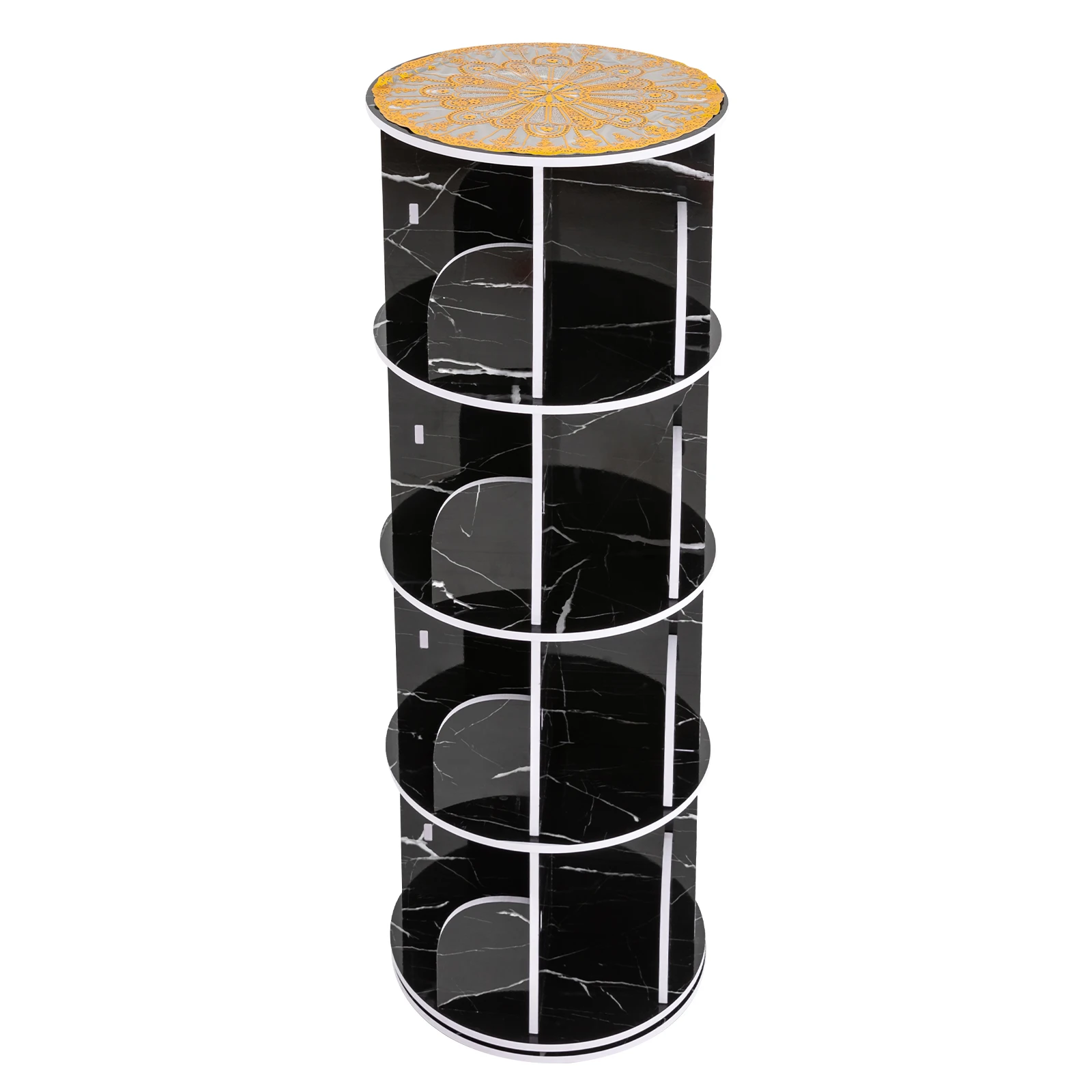 4 Tier Rotating Display Bookshelf with Strong Load-bearing Capacity for Bedroom Living Room 3