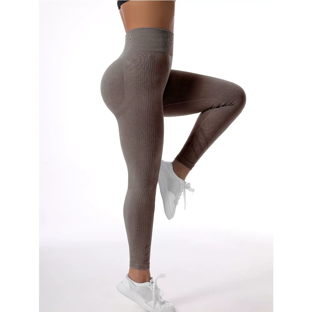 Washed Women Seamless Hip Lifting Slim Sports Leggings High Waist Tights Fitness Legging Push Up Workout Yoga Pants Gym Clothing