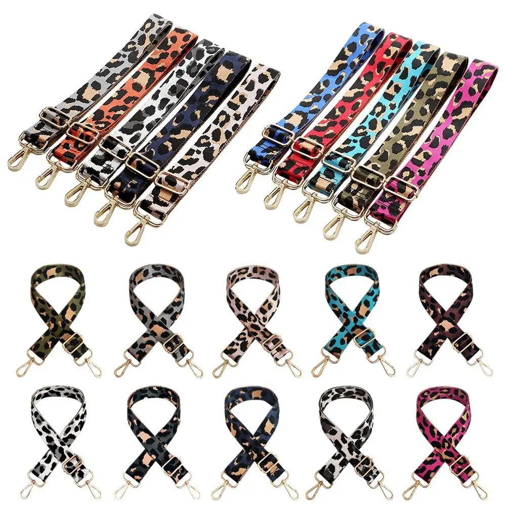 

Adjustable Bag Strap Women Wide Replacement Shoulder Bag Strap Nylon Leopard Print Handbag Belt