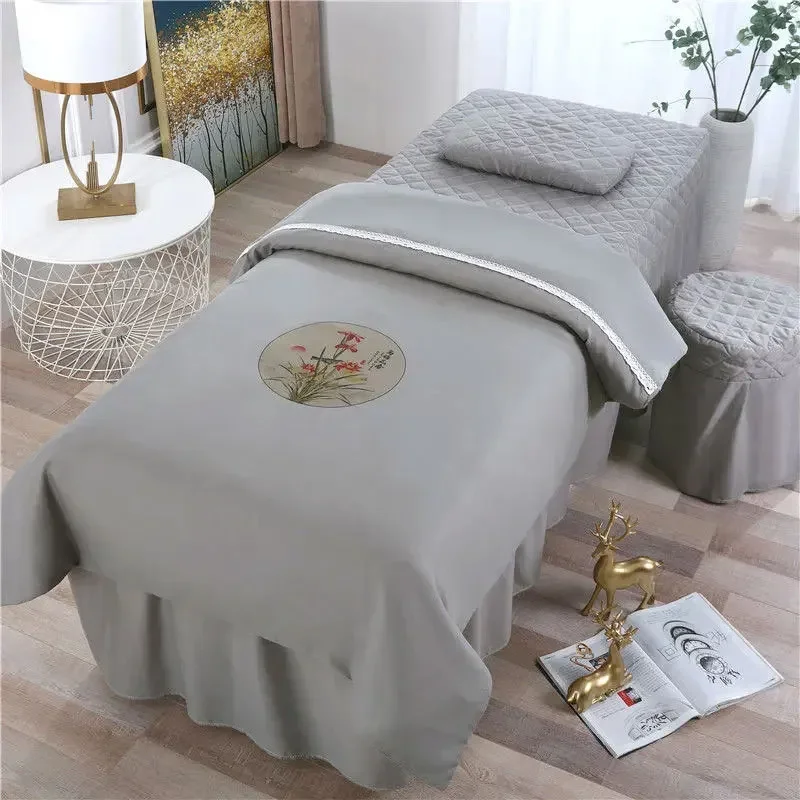 Beauty Salon Bed Sheet 3D Digital Printing 4 Piece Set