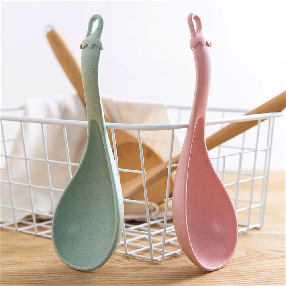 Thickened Porridge Spoon Wheat Straw Plastic Rice Spoon Household Soup Kitchen plastic rice spoon