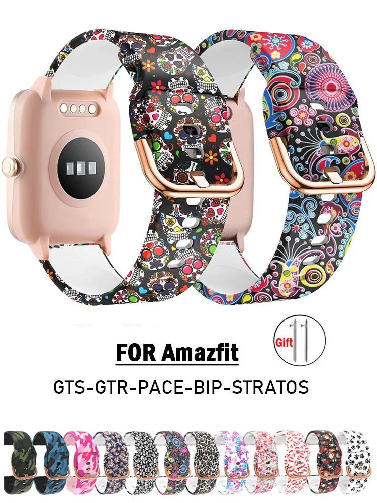 

Ремешок силиконовый для Amazfit GTS 4/3/2e Mini/GTR 4/3/Pro 47 мм/GTR 2e/stratos 3 20 мм/22 мм bip-U-S-легкий ремешок