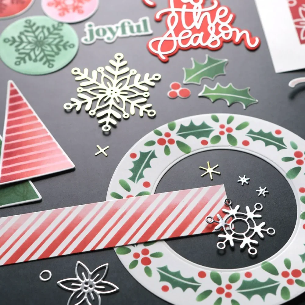 Christmas Alphabet Snowflake Tree Collect Metal Cutting Dies Clear Stamps Stencil DIY Decorating Scrapbook Paper Album New