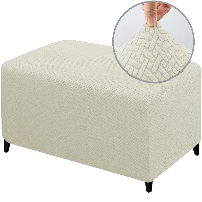 Premium Stretch Ottoman Slipcovers - Soft, Durable Fabric Protector